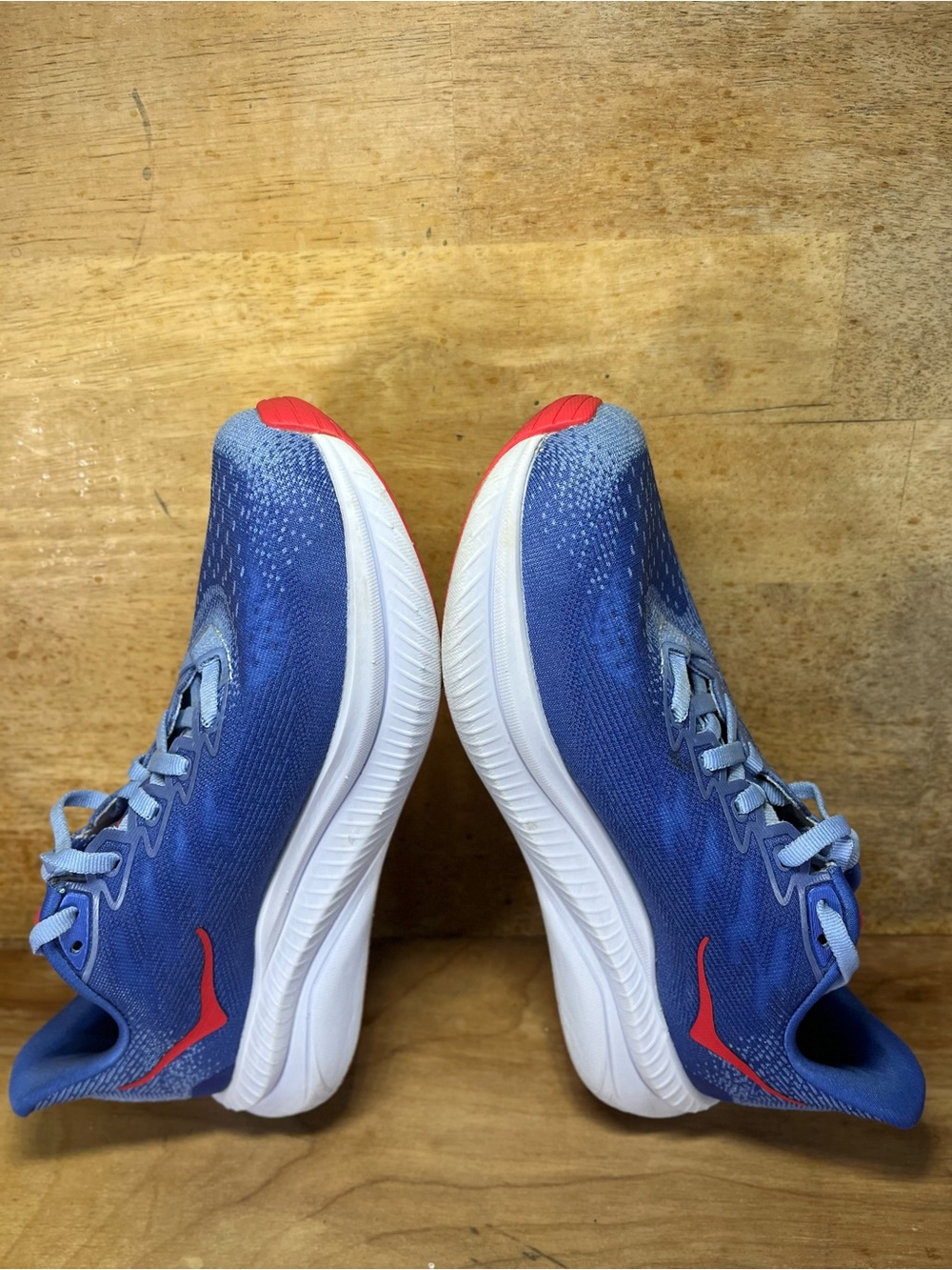 Hoka One One Mach 6 Womens Size 7.5 Running Shoes Sneakers Red White Blue - Picture 6 of 12